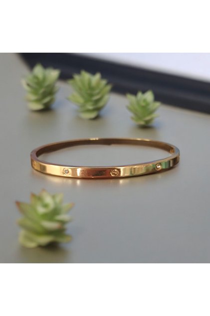 Steel Stone Fine Clamp Bracelet