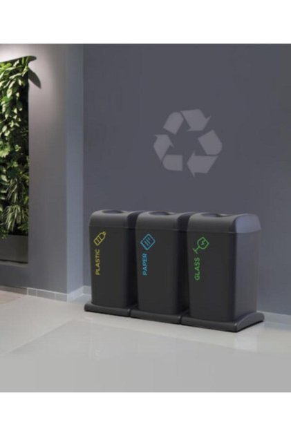Soft Tekerlekli Plastik-kağıt-cam Geri Dönüşüm Kutusu 40 Litre