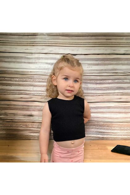 Girl's Lycra Crew Neck Camisole Crop Tank Top
