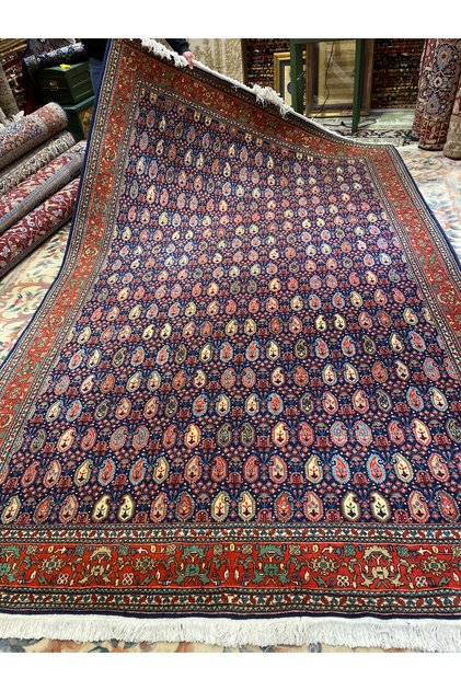 El Dokuma Hereke Halısı Bademli Modeli Birinci Sınıf Kalite pamuk üstü yün Dokuma kök boya 320x2.20
