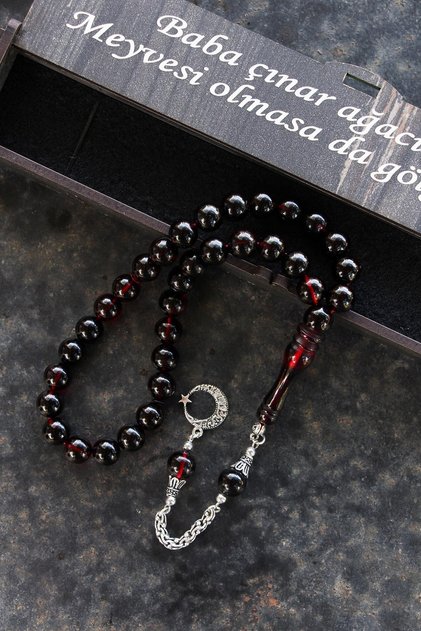 Father's Day Silver Tasseled Fire Amber Rosary