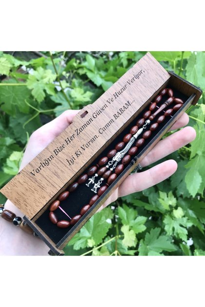 Letter-Engraved Prayer Beads, Kuka Prayer Beads, Prayer Beads with Wooden Box
