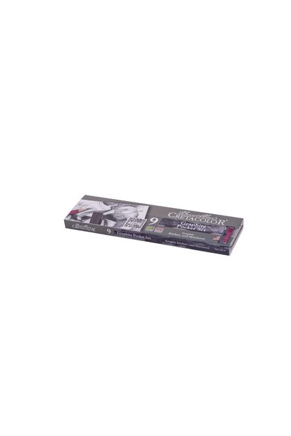 Graphite Pocket Set Small Metal Box 9 Pieces Drawing Set
