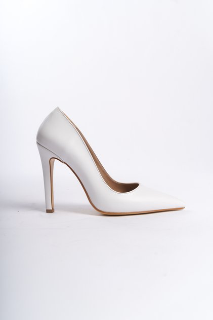 Matte Beige Women's Heeled Stiletto Shoes - Evening Dress