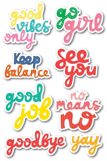 Motivational Themed Sticker Set - 8 Piece Sticker Set - Phone, Tablet, Notebook Laptop Compatible Sticker