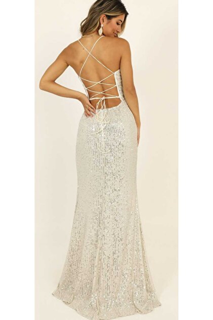 evening dress cleavage Coral Grand Evening Maxi Dress main image 1