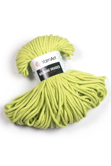 Macrame Braided - Ață de tricotat manual Macrame Verde fistic-755