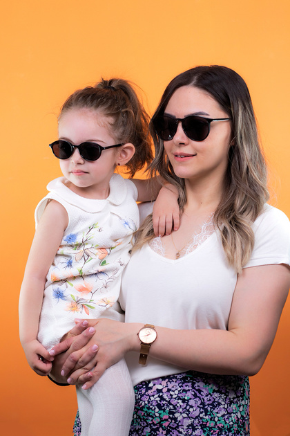Black Bone Child (1-5 YEARS) Mother Child Combination Unisex 2-Piece Sunglasses Mother (Addition: 50)
