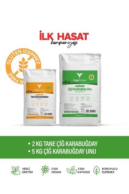 Glutensiz Çiğ Karabuğday Unu 5 Kg – Çiğ Karabuğday Tane 2 Kg