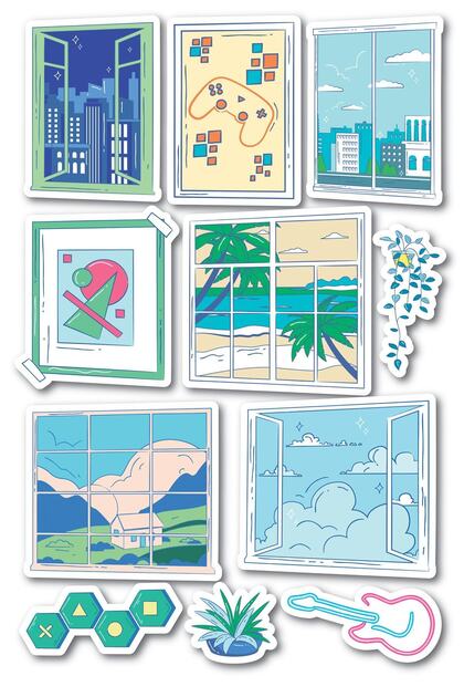 Youth Themed Sticker Set - 11 Piece Sticker Set - Phone, Tablet, Notebook Laptop Compatible Stickers