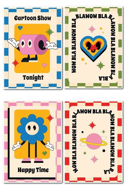 Indie Themed Sticker Set - 4 Piece Sticker Set - Phone, Tablet, Notebook Laptop Compatible Sticker