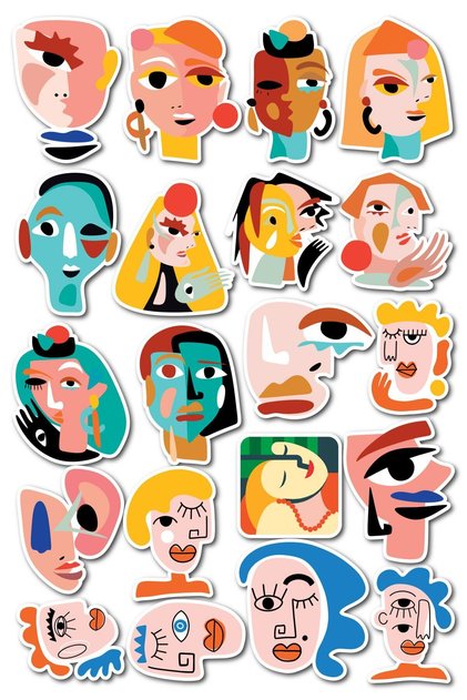 Modern Art Themed Sticker Set - 20 Piece Sticker Set - Phone, Tablet, Notebook Laptop Compatible Stickers