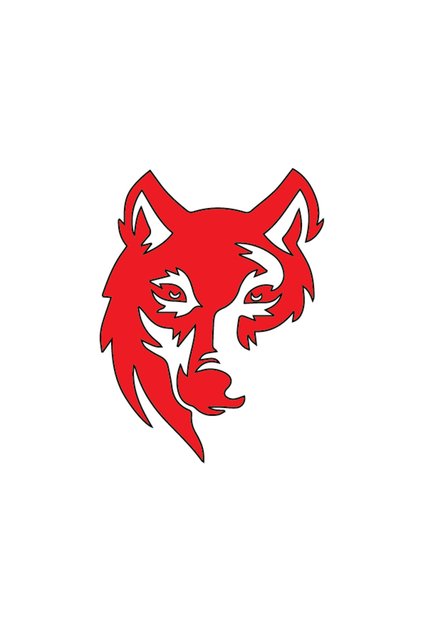 Wolf Head Red 17X17 cm