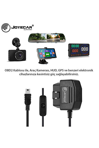 Joyecar OBD2 Araç Kamera Park Modu Gözetim Kablosu Akü Akım Voltaj