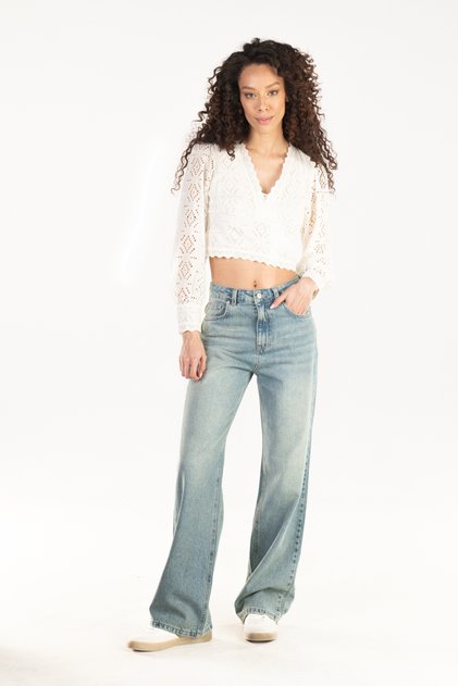 Woman's Blue Wideleg Jeans NOV24JE0003