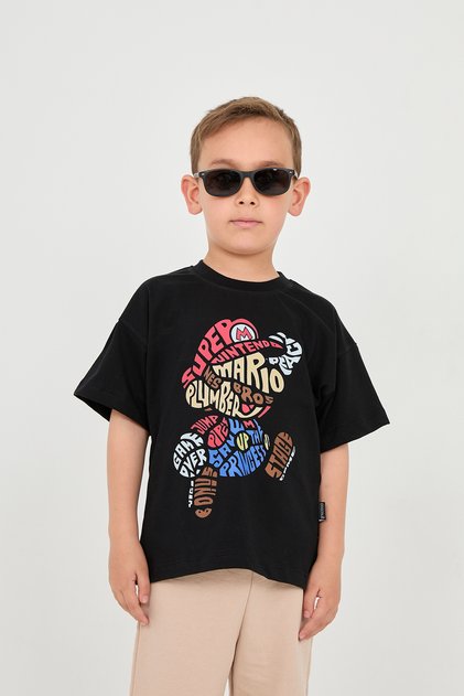 Boy's Oversize Super Mario Printed T-Shirt