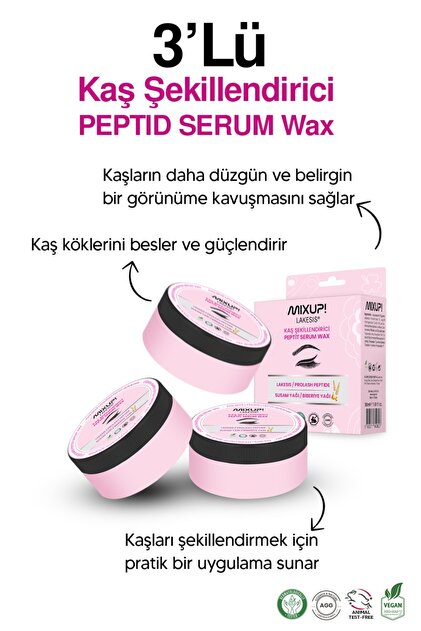Mixup 3'Lü Kaş Şekillendirici Biberiye Ve Susam Yağı İçerikli Wax