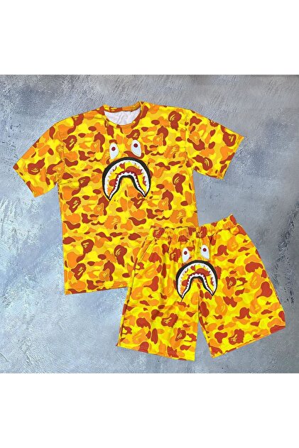 Butik Beyza Bape T-shirt and Shorts Double Set- Trendyol