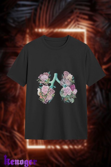 Unisex Oversize - Flower Lungs Printed T-Shirt