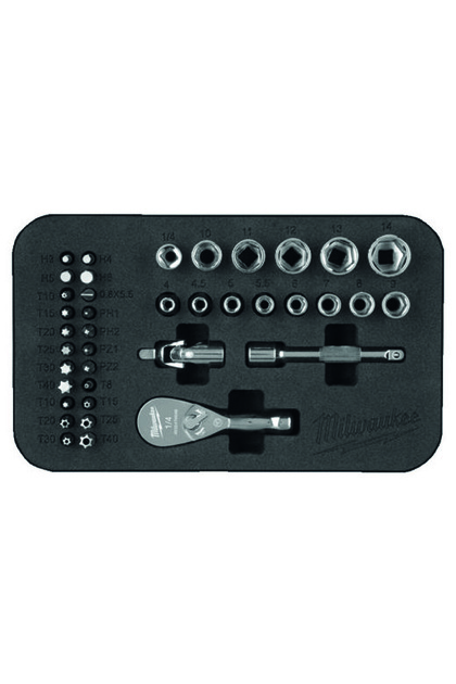 SOCKET SET 39 PIECES 1/4 COMPACT T4932492672 MILWAUKEE
