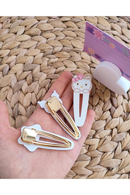 Pembe Çarşı 3'lü Sanrio Metal Pens Toka Kuromi Hello Kitty