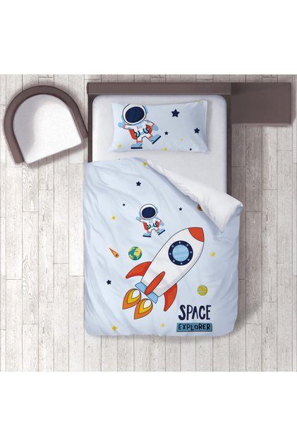 Cotton Micro Satin Magnificent Space Children's Room Kids Duvet Cover Set Without Sheets