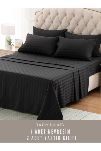 Platinum Striped Cotton Satin Oversize Duvet Cover Set Hotel White Colored Cotton Luxury