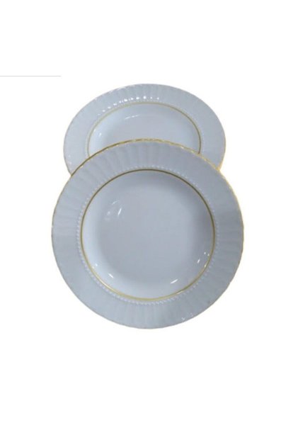 Gilded Dinner Plate Set of 6, 22 cm