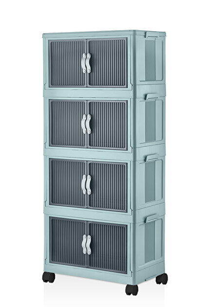 洋楽 MALLARD Evle Katlanabilir Modüler Dolap 4 lü 54 cm x 31,7 cm x 127 cm