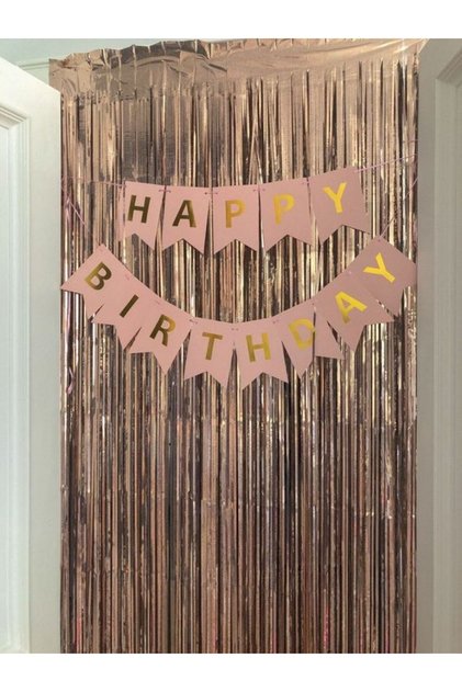 Birthday Door Curtain Wall Backdrop Tassel Curtain Happy Bırthday Banner Lettering Set Party Set