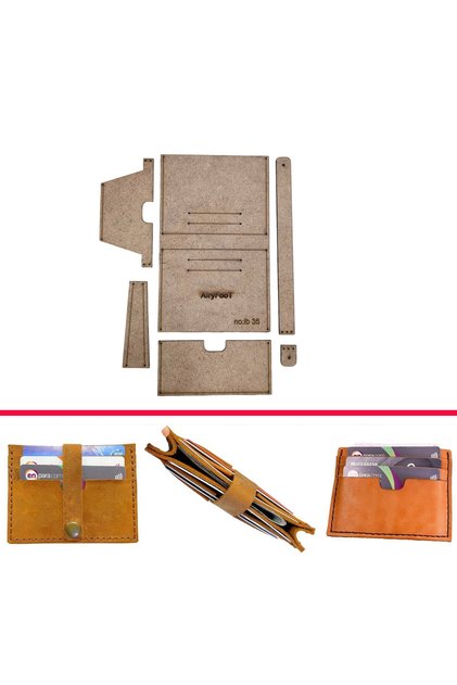 Suport pentru carduri de hobby din piele Ib35 - Model portofel 6 piese