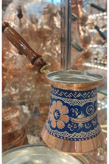Copper Coffee Pot 5 Cup Coffee Pot Hand Embroidered Family Size Stylish Design Coffee Pot Turkish Coffee Pot