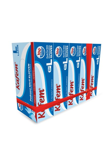 Mavi Nitril Eldiven Pudrasız (L) 100 Lü X 5 Paket