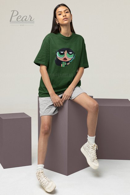 Powerpuff Girls Buttercup Printed Unisex T-Shirt Oversize T-shirt