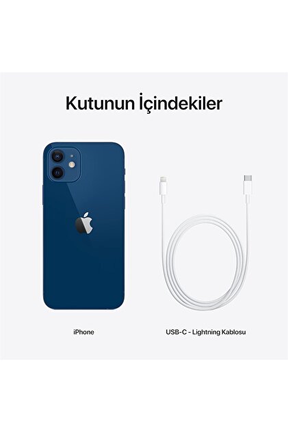 Apple iPhone 12 64 GB Mavi Cep Telefonu Aksesuarsız Kutu (Apple