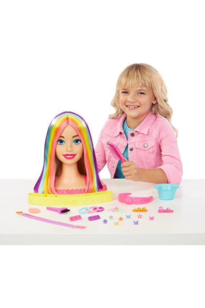 Barbie Gökkuşağı Saçlı Büstü ve Aksesuarları - Fiyatı, Yorumları