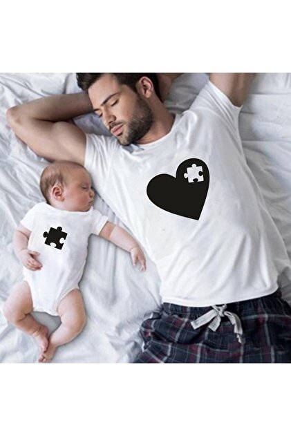 venüsdijital BABA BEBEK PUZZLE KOMBİN TSHIRT ZIBIN (Gözüken 1 adet