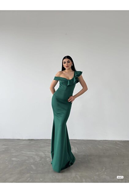 sachin and babi light blue dress Royal Engagement” Dress in Maxi Length - Emerald Green at Whitesoot main image 1