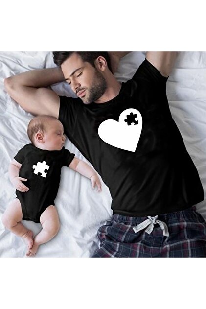 venüsdijital BABA BEBEK PUZZLE KOMBİN TSHIRT ZIBIN (Gözüken 1 adet