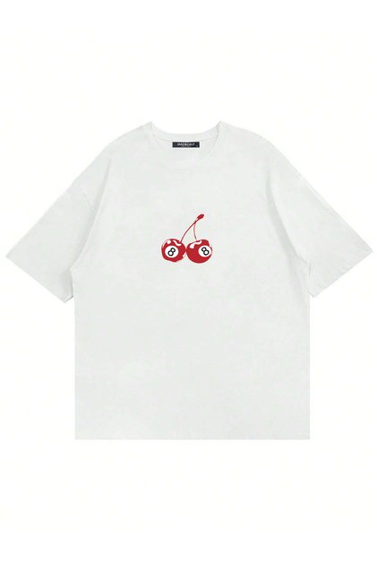 Woman's 8 Cherries Ball Printed Oversize T-shirt