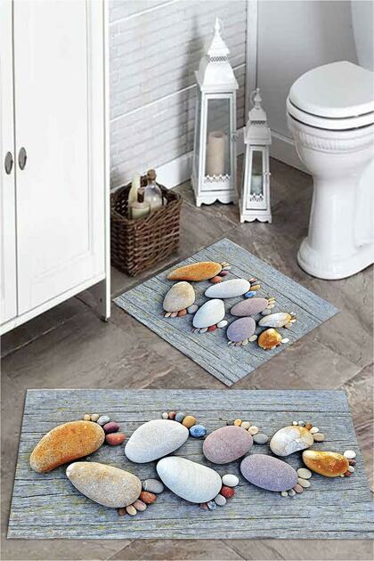 Stone Footprint 2-Piece Bathroom Mat Set Mktpp-2057 60x100/50x61