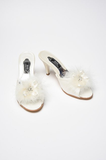 Women's Ecru Bridal Slippers