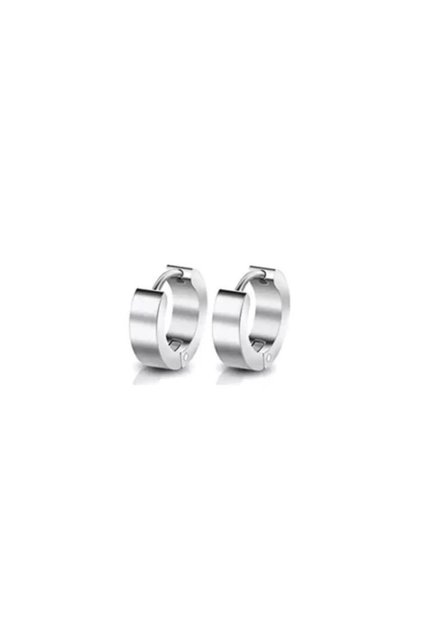 Unisex 316l Surgical Steel Silver Color 8mm Thick Hoop Earrings