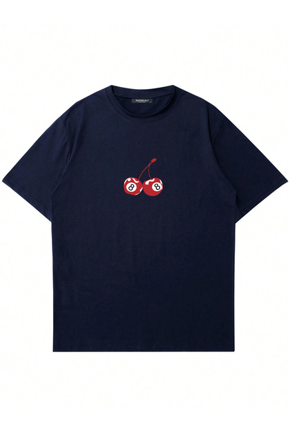 Woman's 8 Cherries Ball Printed Oversize T-shirt