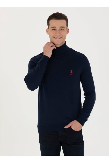 U.S. Polo Assn. Turtleneck Slim Fit Navy Blue Men's Sweater Forbes-Sk23