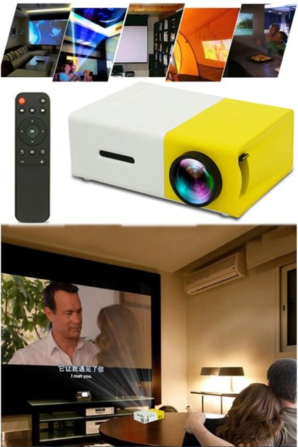 QASUL Profesyonel Ev Kamp Karavan Film Dizi Mini Taşınabilir Projektör HD Kalite