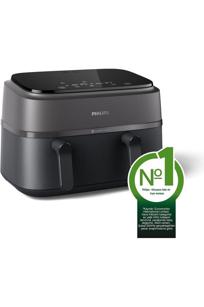 VPS NA350 Çift Hazneli Airfryer 3000 Serisi, 9L Toplam Kapasite, 2 Hazneli Airfryer,