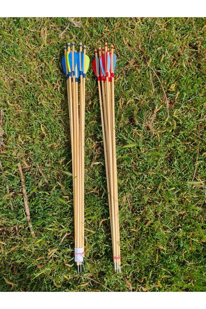 Geleneksel Ok 3 Inch Tüylü Antrenman Okları Okçuluk Sporu Malzemeleri Ekipmanları Oklar Oku 5/16