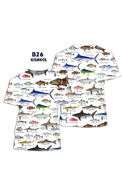 OUR FISH Patterned SHORT-SLEEVE T-SHIRT MODEL...