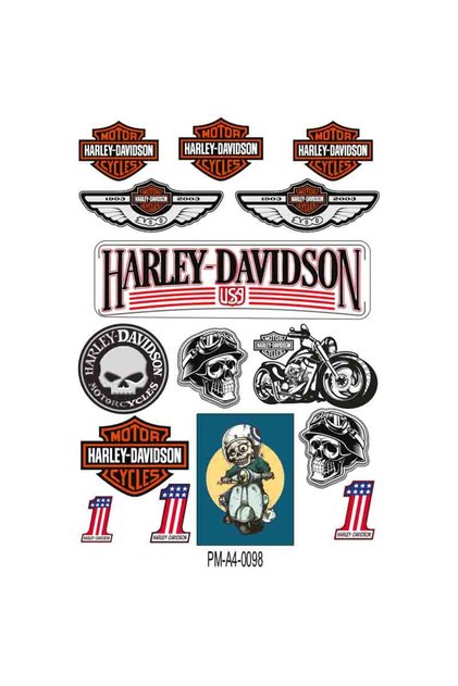 SPONSOR HARLEY DAVIDSON EKİPMAN KASK MOTORSİKLET STİCKER SETİ 03